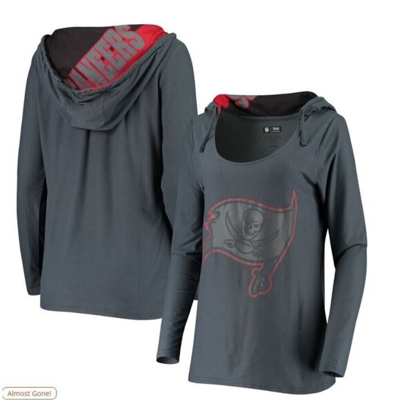 Women's Concepts Sport Charcoal Tampa Bay Buccaneers Fortitude Long Sleeve Scoop - Picture 1 of 16